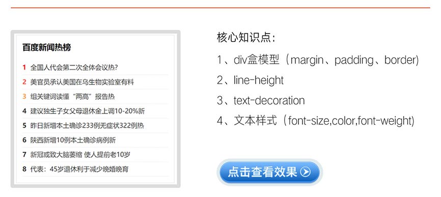 利用 CSS 开发新闻列表